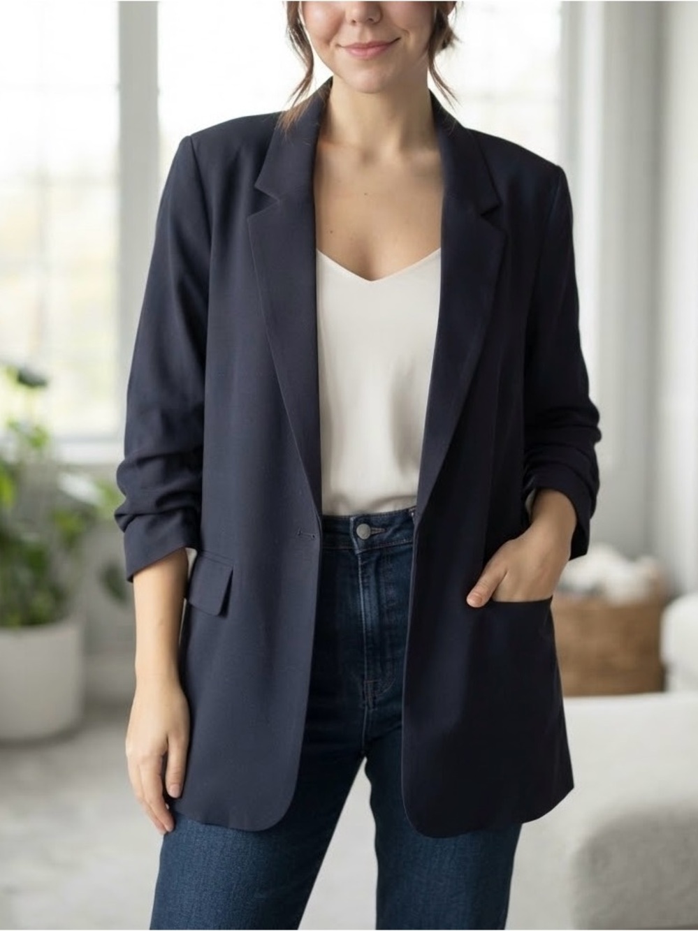 Classic Women's Navy Blazer Jacket